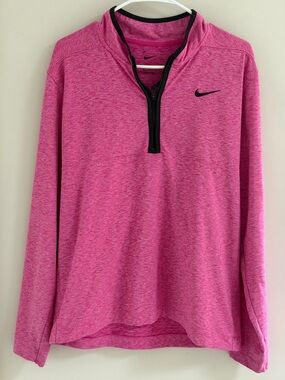 Nike Dri-FIT Quarter Zip Pullover Pink Men’s Medium Athletic Top